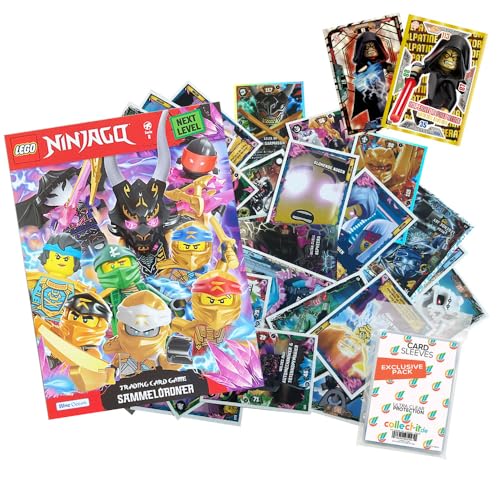 Bundle mit Lego Ninjago Serie 8 Next Level Trading Cards - 1 Sammelmappe + 50 Verschiedene, zufällige Karten + Exklusive Collect-it Hüllen von collect-it.de MY HOME OF CARDS + TOYS
