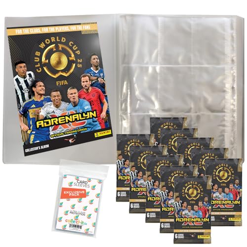 Bundle mit FIFA Club World Cup 2025 Adrenalyn XL Trading Cards - 1 Leere Sammelmappe + 10 Booster + Exklusive Collect-it Hüllen von collect-it.de MY HOME OF CARDS + TOYS