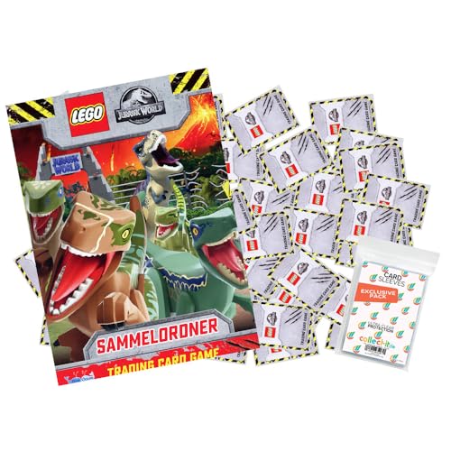 Bundle mit Lego Jurassic World Serie 1 Trading Cards - Komplettsatz(202Karten)+ Sammelmappe + Exklusive Collect-it Hüllen von collect-it.de MY HOME OF CARDS + TOYS