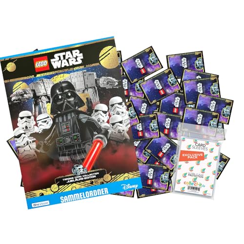 Bundle mit Lego Star Wars - Serie 5 Trading Cards - 1 Leere Sammelmappe + 50 Verschiedene, zufällige Karten + Exklusive Collect-it Hüllen von collect-it.de MY HOME OF CARDS + TOYS