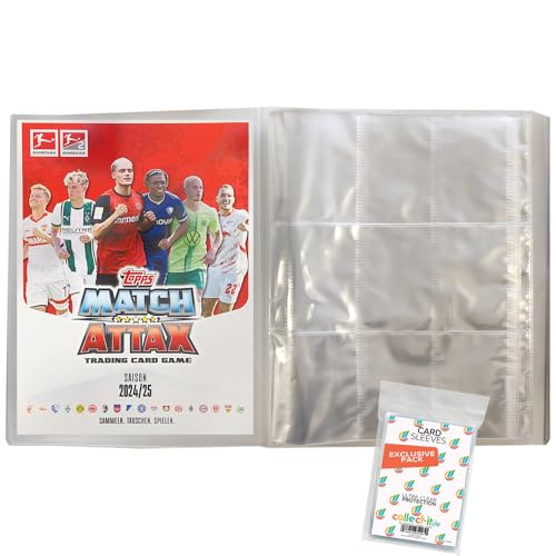 Bundle mit Topps Match Attax Bundesliga - 2024/2025-1 Leere Sammelmappe + exklusive collect-it Hüllen von collect-it.de MY HOME OF CARDS + TOYS