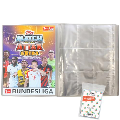 Bundle mit Topps Match Attax EXTRA Bundesliga 2023/24-1 Leere Sammelmappe + Exklusive Collect-it Hüllen von collect-it.de MY HOME OF CARDS + TOYS
