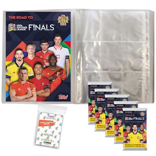 Bundle mit Topps - Road to 2022 UEFA Nations League - 1 Leere Sammelmappe + 5 Booster + Exklusive Collect-it Hüllen Bundle mit Topps - Road to 2022 UEFA Nations League - 1 Leere Sammelmappe + 5 Booster + Exklusive Collect-it Hüllen von collect-it.de MY HOME OF CARDS + TOYS