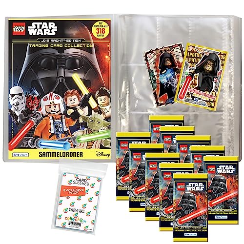 Lego Trading Cards Bundle mit Exklusiven Collect-it Hüllen (Star Wars - Serie 4 Sammelmappe + 10 Booster) von collect-it.de MY HOME OF CARDS + TOYS