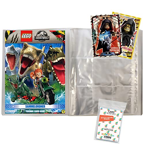 Bundle mit Lego Jurassic World Trading Cards Serie - 1 Leere Sammelmappe + 2 Limitierte Star Wars Karten + Exklusive Collect-it Hüllen (Serie 2) von collect-it.de MY HOME OF CARDS + TOYS
