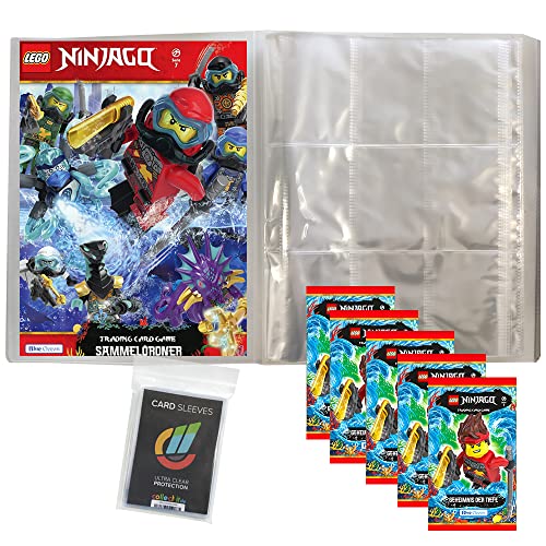 collect-it Lego Ninjago - Serie 7 Trading Cards - Bundel mit 1 Leere Sammelmappe + 5 Booster und 40 Hüllen Sleeves von collect-it