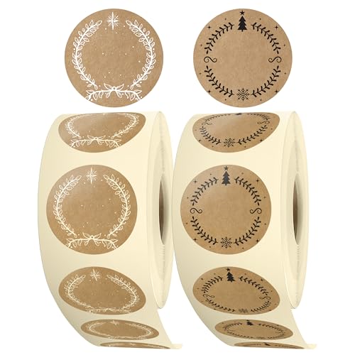 colortouch Aufkleber zum Beschriften Weihnachten - 1000 St Beschriftbar Kraftpapier Optik Geschenkaufkleber - 35 mm Rund Rolle Vintage Weihnachtsdeko für Verpackung, Geschenke - Sterne, Tannenbaum colortouch Aufkleber zum Beschriften Weihnachten - 1000 St Beschriftbar Kraftpapier Optik Geschenkaufkleber - 35 mm Rund Rolle Vintage Weihnachtsdeko für Verpackung, Geschenke - Sterne, Tannenbaum von colortouch