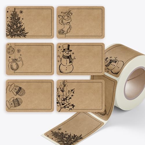 colortouch Aufkleber zum Beschriften Weihnachten - 250 St Beschriftbar Kraftpapier Optik Geschenkaufkleber - 37 * 55 mm Rechteckig Rolle Vintage Weihnachtsdeko für Verpackung, Geschenke, Tannenbaum colortouch Aufkleber zum Beschriften Weihnachten - 250 St Beschriftbar Kraftpapier Optik Geschenkaufkleber - 37 * 55 mm Rechteckig Rolle Vintage Weihnachtsdeko für Verpackung, Geschenke, Tannenbaum von colortouch
