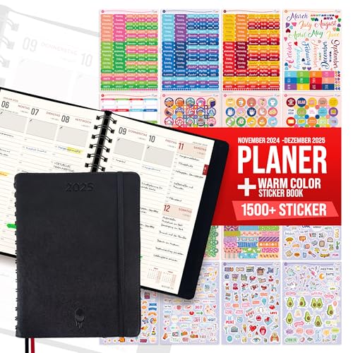 colortouch Kalender 2026 mit 1500+ St Sticker für Terminkalender, Aufkleber Set für A5 Monatsplaner, Terminplaner Ringbuch mit Stickeralbum, 14 Monate Wochenplaner auf Deutsch (Nov 25-Dez 26) von colortouch