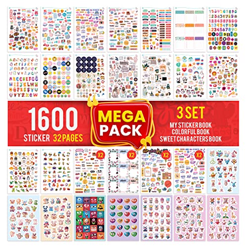 colortouch Mega Pack Sticker Set, 1600 Stück Aufkleber, Sticker Fotoalbum, Scrapbook Zubehör, Bullet Journal Sticker für Kinder, Mädchen, Erwachsene, Stickeralbum, vintage, travel colortouch Mega Pack Sticker Set, 1600 Stück Aufkleber, Sticker Fotoalbum, Scrapbook Zubehör, Bullet Journal Sticker für Kinder, Mädchen, Erwachsene, Stickeralbum, vintage, travel von colortouch