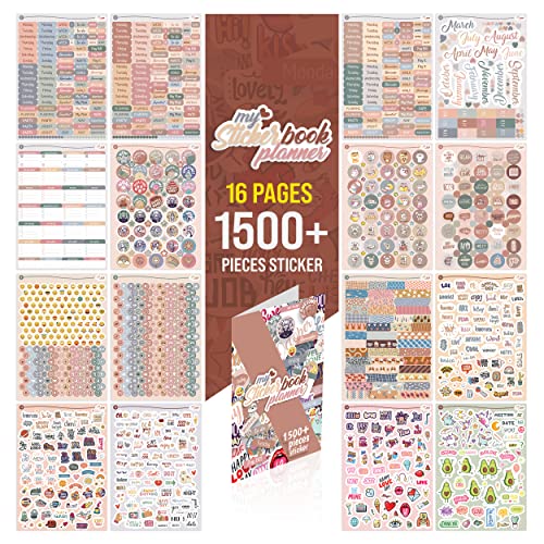 colortouch Planer Stickers - 1500+ Stück Aufkleber Set für Monatsplaner - Scrapbook Stickers Zubehör für Kalender, Planner, Organizer, Agenda, Journal, Notizbuch - Stickeralbum, Dekorieren, Saisonal colortouch Planer Stickers - 1500+ Stück Aufkleber Set für Monatsplaner - Scrapbook Stickers Zubehör für Kalender, Planner, Organizer, Agenda, Journal, Notizbuch - Stickeralbum, Dekorieren, Saisonal von colortouch