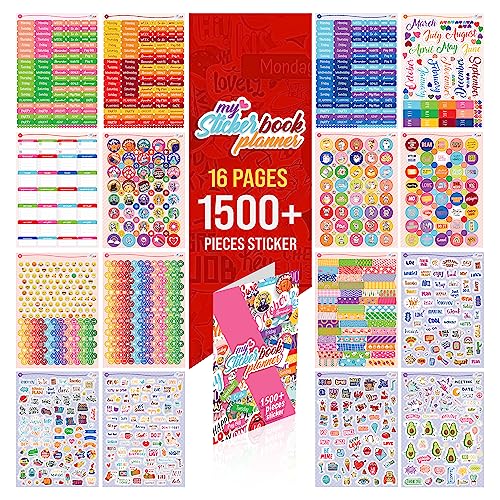 colortouch Planer Stickers - 1500+ Stück Aufkleber Set für Monatsplaner - Scrapbook Stickers Zubehör für Kalender, Planner, Organizer, Agenda, Journal, Notizbuch - Stickeralbum, Dekorieren, Saisonal colortouch Planer Stickers - 1500+ Stück Aufkleber Set für Monatsplaner - Scrapbook Stickers Zubehör für Kalender, Planner, Organizer, Agenda, Journal, Notizbuch - Stickeralbum, Dekorieren, Saisonal von colortouch