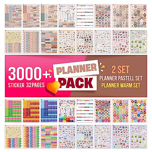 colortouch Planer Stickers - 3000+ Stück Aufkleber Set für Monatsplaner - Scrapbook Stickers Zubehör für Kalender, Planner, Organizer, Agenda, Journal, Notizbuch - Stickeralbum, Dekorieren, Saisonal colortouch Planer Stickers - 3000+ Stück Aufkleber Set für Monatsplaner - Scrapbook Stickers Zubehör für Kalender, Planner, Organizer, Agenda, Journal, Notizbuch - Stickeralbum, Dekorieren, Saisonal von colortouch