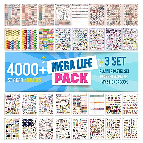 colortouch Planer Stickers Set - 4000+ Stück, 48 Blatt Aufkleber für Monatsplaner - Scrapbook Sticker Fotoalbum für Kalender, Planner, Organizer, Agenda, Journal, Notizbuch, Bullet Journal - Saisonal colortouch Planer Stickers Set - 4000+ Stück, 48 Blatt Aufkleber für Monatsplaner - Scrapbook Sticker Fotoalbum für Kalender, Planner, Organizer, Agenda, Journal, Notizbuch, Bullet Journal - Saisonal von colortouch