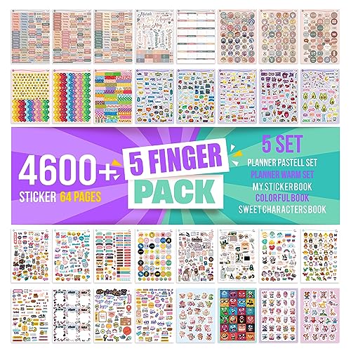 colortouch Planner Stickers Set - 4600+ Stück, 64 Blatt Aufkleber - Sticker Fotoalbum für Kalender, Organizer, Agenda, Journal, Monatsplaner, Notizbuch, Bullet Journal - Kinder, Mädchen, Erwachsene colortouch Planner Stickers Set - 4600+ Stück, 64 Blatt Aufkleber - Sticker Fotoalbum für Kalender, Organizer, Agenda, Journal, Monatsplaner, Notizbuch, Bullet Journal - Kinder, Mädchen, Erwachsene von colortouch