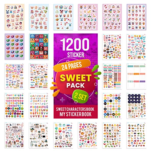colortouch Sweet Pack Sticker Set, 1200 Stück Aufkleber, Sticker Fotoalbum, für jugendliche und erwachsene, viele verschiedene Designs Aufkleber Stickerbuch für Laptop, Tablet, Handy colortouch Sweet Pack Sticker Set, 1200 Stück Aufkleber, Sticker Fotoalbum, für jugendliche und erwachsene, viele verschiedene Designs Aufkleber Stickerbuch für Laptop, Tablet, Handy von colortouch