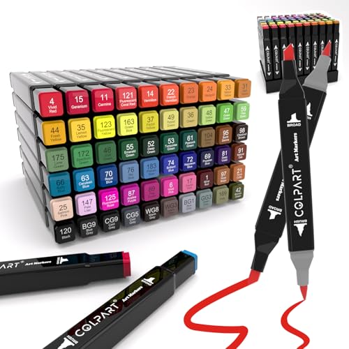 colpart 60 Farben Alkohol Marker Set – Doppelseitige Marker Stifte für Kinder & Erwachsene, ideal zum Zeichnen, Skizzieren, Ausmalen, inklusive Tragetasche colpart 60 Farben Alkohol Marker Set – Doppelseitige Marker Stifte für Kinder & Erwachsene, ideal zum Zeichnen, Skizzieren, Ausmalen, inklusive Tragetasche von colpart