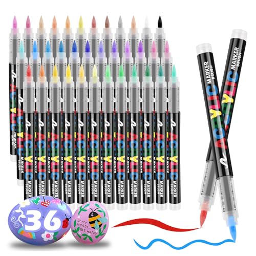 colpart Pens Acrylstifte für Steine wasserfest-36 Farben Steine Zum Bemalen Doppelendige Acrylic PaintPermanent Marker Stift Für Eier Färben Kunststoff Glas Holz Keramik Metall Leinwand colpart Pens Acrylstifte für Steine wasserfest-36 Farben Steine Zum Bemalen Doppelendige Acrylic PaintPermanent Marker Stift Für Eier Färben Kunststoff Glas Holz Keramik Metall Leinwand von colpart