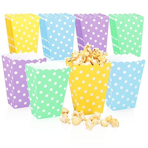 com-four® 32x Popcorn-Tüten - Papiertüten für Picknick, Geburtstage, Hochzeit oder als kleines Osternest - Snacktasche für Süßigkeiten und Candybar - Partytüten (32 Stück - bunt) von com-four