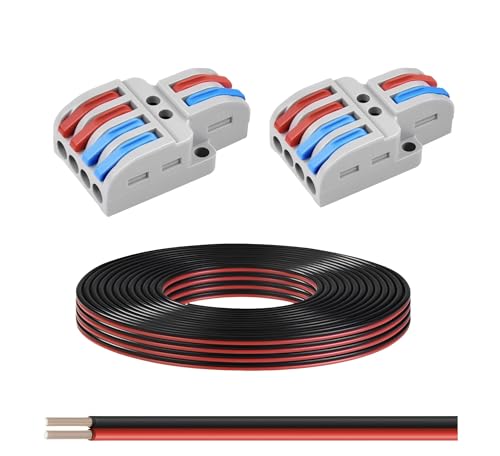 COMVASTARS 10 Meter 0,75mm²18AWG Elektrischer Draht,2-adriges schwarz-rotes Elektrischer Draht, Verlängerungskabel,12v kabel,Für LED Strip und elektronische Verdrahtung,Marine +2 wago klemmen 4 polig COMVASTARS 10 Meter 0,75mm²18AWG Elektrischer Draht,2-adriges schwarz-rotes Elektrischer Draht, Verlängerungskabel,12v kabel,Für LED Strip und elektronische Verdrahtung,Marine +2 wago klemmen 4 polig von comvastars