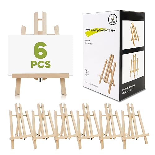 CONDA 6 Pack 11,8 "Tischplatte, Portable A-Frame Stativ Tischplatte Staffelei Set für Malerei Partei & Displaying Leinwände, Fotos, Display Stativ Halter Stand für Studenten Kinder Anfänger von conda