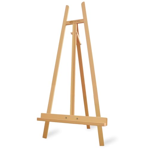 CONDA A - Frame Wooden Display Easel, Adjustable Beechwood Artist Easel Holds Canvas up to 60", Inclinable Floor Easel for Display, Painting, Drawing, and Artwork, Perfect for Adults von conda
