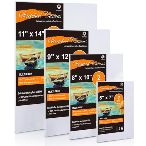 CONDA Künstler-Leinwand-Paneele, Multipack, 8 Stück, je 2 verschiedene Größen 12,7 x 17,8 cm, 20,3 x 25,4 cm, 22,9 x 30,5 cm, 27,9 x 35,6 cm CONDA Künstler-Leinwand-Paneele, Multipack, 8 Stück, je 2 verschiedene Größen 12,7 x 17,8 cm, 20,3 x 25,4 cm, 22,9 x 30,5 cm, 27,9 x 35,6 cm von conda