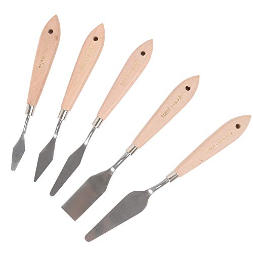 Conda 5 Stücke Palettenmesser Malwerkzeug Metallmesser mit Holzfarbe Holzgriff zum Malen, Künstlerbedarf Conda 5 Stücke Palettenmesser Malwerkzeug Metallmesser mit Holzfarbe Holzgriff zum Malen, Künstlerbedarf von conda
