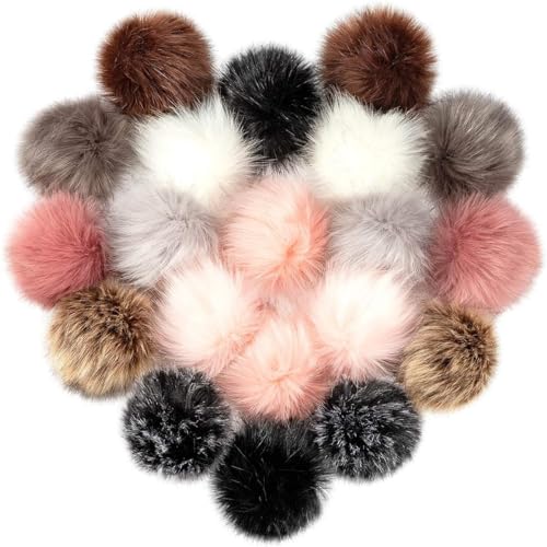 22 Stück Kunstfell Pompon bommel für mütze - Faux Fur Pom Poms for Hats - 4.5 Inch,Fluffy, with Elastic Loop 22 Stück Kunstfell Pompon bommel für mütze - Faux Fur Pom Poms for Hats - 4.5 Inch,Fluffy, with Elastic Loop von corgi butt