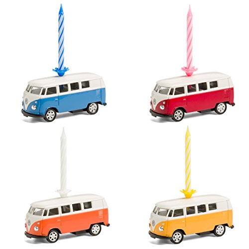 corpus delicti :: Kerze auf Rädern – kompatibel mit VW Bus T1 – 4er Set gemischt (blau, orange, gelb, rot) (20.2K4er) von corpus delicti