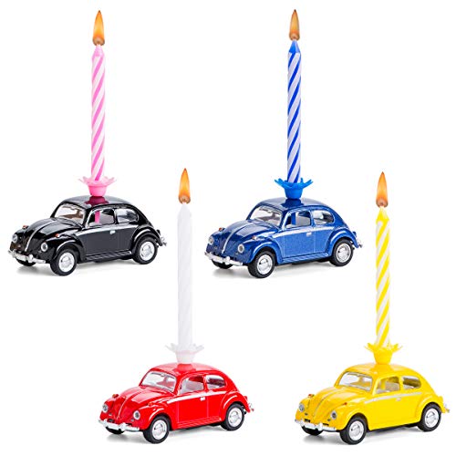corpus delicti :: Kerze auf Rädern – kompatibel mit VW Käfer 4er Set gemischt (blau, gelb, rot, schwarz) (20.5K4er) von corpus delicti
