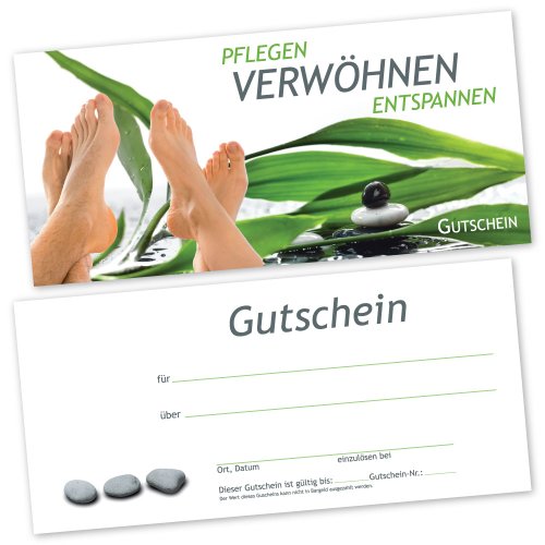 cosmeticPlus 50 Fußpflege – Gutscheinkarten FUß RELAX Gutscheine Geschenkgutscheine von cosmeticPlus