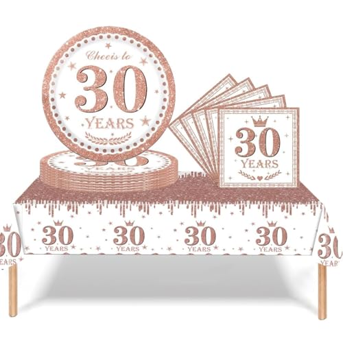Partygeschirr 30. Geburtstag Roségold Frauen,37 Stück Roségold 30. Geburtstag Dekorationen Tischdecke Papier Platten Servietten für Erwachsene Sie Ihn 30. Geburtstags Geschenk Tischdekoration Partygeschirr 30. Geburtstag Roségold Frauen,37 Stück Roségold 30. Geburtstag Dekorationen Tischdecke Papier Platten Servietten für Erwachsene Sie Ihn 30. Geburtstags Geschenk Tischdekoration von cosoro