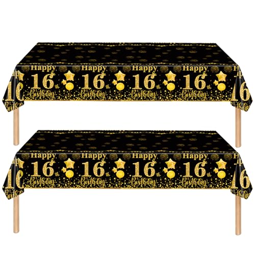 Tischdecke 16. Geburtstag Mädchen Junge,2 Stück Papiertischdecke Rolle Schwarze Gold Einmal Tischdecke Party Tischdecken 16. Geburtstag Deko Tischtücher für Kinder 16. Geburtstags Tischdekoration Tischdecke 16. Geburtstag Mädchen Junge,2 Stück Papiertischdecke Rolle Schwarze Gold Einmal Tischdecke Party Tischdecken 16. Geburtstag Deko Tischtücher für Kinder 16. Geburtstags Tischdekoration von cosoro