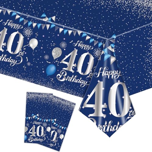 Tischdecke 40.Geburtstag Männer Frauen,2Stück Papiertischdecke Rolle Marineblau Silber Einmal Tischdecke Party Tischdecken 40.Geburtstag Deko Tischtücher für Erwachsene 40.Geburtstags Tischdekoration Tischdecke 40.Geburtstag Männer Frauen,2Stück Papiertischdecke Rolle Marineblau Silber Einmal Tischdecke Party Tischdecken 40.Geburtstag Deko Tischtücher für Erwachsene 40.Geburtstags Tischdekoration von cosoro