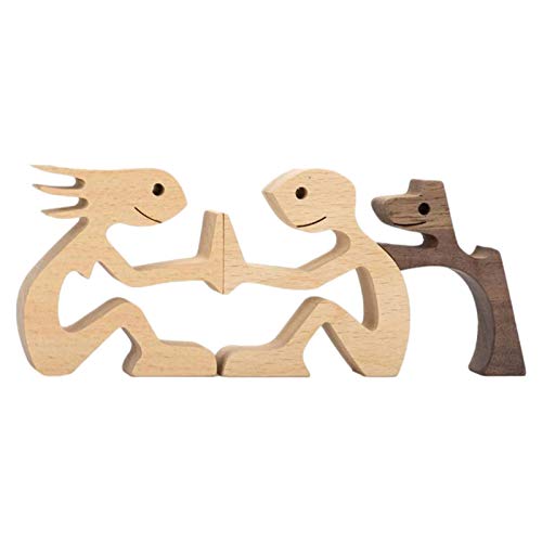 courti Neueste Holzfiguren Skulptur Ornamente Set, abstrakte Stil Menschen mit Hund Statue, Freundschaft zwischen Hund und Menschen Denkmäler Statue für courti Neueste Holzfiguren Skulptur Ornamente Set, abstrakte Stil Menschen mit Hund Statue, Freundschaft zwischen Hund und Menschen Denkmäler Statue für von courti