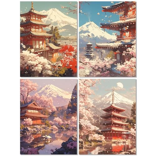 4 Stück Diamond Painting Kinder ab 10 Jahre Japan 45x60cm, Diamond Painting Erwachsene Architektur,5D DIY Mosaikherstellung Basteln Erwachsene Diamant Malerei Stickerei Kits für Home Wand Dekor Z-247T 4 Stück Diamond Painting Kinder ab 10 Jahre Japan 45x60cm, Diamond Painting Erwachsene Architektur,5D DIY Mosaikherstellung Basteln Erwachsene Diamant Malerei Stickerei Kits für Home Wand Dekor Z-247T von cppxinng