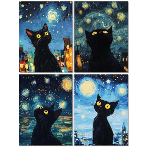 4 Stück Diamond Painting Kinder ab 10 Jahre Katze 45x60cm, Diamond Painting Erwachsene Sternenhimmel, 5D DIY Mosaikherstellung Basteln Erwachsene Diamant Malerei Stickerei Kits für Wand Dekor Z-447T 4 Stück Diamond Painting Kinder ab 10 Jahre Katze 45x60cm, Diamond Painting Erwachsene Sternenhimmel, 5D DIY Mosaikherstellung Basteln Erwachsene Diamant Malerei Stickerei Kits für Wand Dekor Z-447T von cppxinng