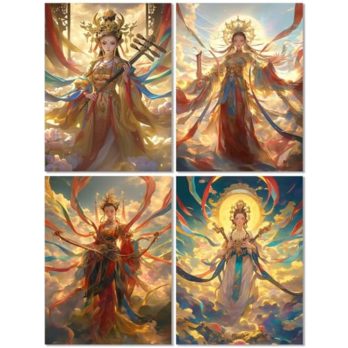 4 Stück Diamond Painting Kinder ab 6 Jahre Schönheit 50x65cm, Diamond Painting Erwachsene Retro, 5D DIY Mosaikherstellung Basteln Erwachsene Diamant Malerei Stickerei Kits für Home Wand Dekor Z-449T 4 Stück Diamond Painting Kinder ab 6 Jahre Schönheit 50x65cm, Diamond Painting Erwachsene Retro, 5D DIY Mosaikherstellung Basteln Erwachsene Diamant Malerei Stickerei Kits für Home Wand Dekor Z-449T von cppxinng