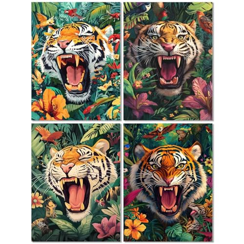 4 Stück Diamond Painting Kinder ab 6 Jahre Tiger 50x65cm, Diamond Painting Erwachsene Tier, 5D DIY Mosaikherstellung Basteln Erwachsene Diamant Malerei Stickerei Kits für Wand Dekor Geschenke Z-439T 4 Stück Diamond Painting Kinder ab 6 Jahre Tiger 50x65cm, Diamond Painting Erwachsene Tier, 5D DIY Mosaikherstellung Basteln Erwachsene Diamant Malerei Stickerei Kits für Wand Dekor Geschenke Z-439T von cppxinng