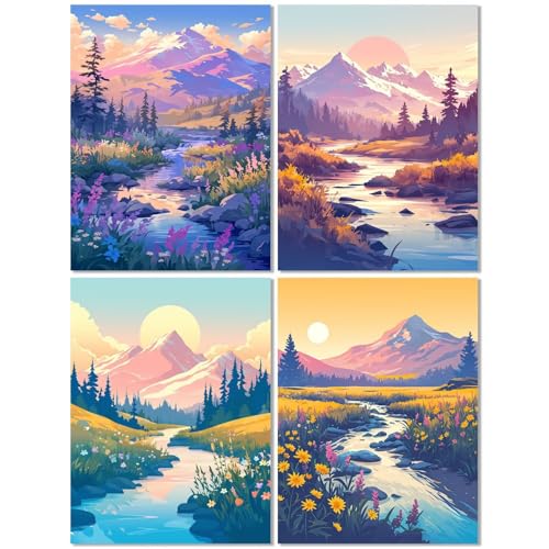 4 Stück Diamond Painting Kinder ab 7 Jahre Berg 20x30cm, Diamond Painting Erwachsene Sonnenuntergang, 5D DIY Mosaikherstellung Basteln Erwachsene Diamant Malerei Stickerei Kits für Wand Dekor Z-249T 4 Stück Diamond Painting Kinder ab 7 Jahre Berg 20x30cm, Diamond Painting Erwachsene Sonnenuntergang, 5D DIY Mosaikherstellung Basteln Erwachsene Diamant Malerei Stickerei Kits für Wand Dekor Z-249T von cppxinng