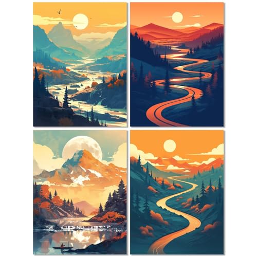 4 Stück Diamond Painting Kinder ab 7 Jahre Landschaft 20x30cm, Diamond Painting Erwachsene Berg, 5D DIY Mosaikherstellung Basteln Erwachsene Diamant Malerei Stickerei Kits für Home Wand Dekor Z-425T 4 Stück Diamond Painting Kinder ab 7 Jahre Landschaft 20x30cm, Diamond Painting Erwachsene Berg, 5D DIY Mosaikherstellung Basteln Erwachsene Diamant Malerei Stickerei Kits für Home Wand Dekor Z-425T von cppxinng