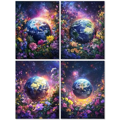 4 Stück Diamond Painting Kinder ab 8 Jahre Erde 30x40cm, Diamond Painting Erwachsene Blume, 5D DIY Mosaikherstellung Basteln Erwachsene Diamant Malerei Stickerei Kits für Wand Dekor Geschenke Z-421T 4 Stück Diamond Painting Kinder ab 8 Jahre Erde 30x40cm, Diamond Painting Erwachsene Blume, 5D DIY Mosaikherstellung Basteln Erwachsene Diamant Malerei Stickerei Kits für Wand Dekor Geschenke Z-421T von cppxinng