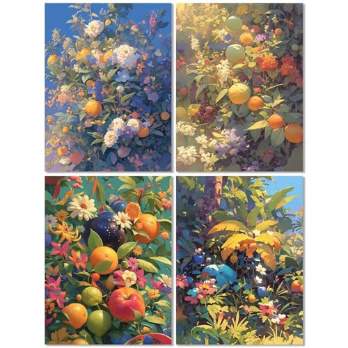 4 Stück Diamond Painting Kinder ab 8 Jahre Farbe 60x70cm, Diamond Painting Erwachsene Obst, 5D DIY Mosaikherstellung Basteln Erwachsene Diamant Malerei Stickerei Kits für Wand Dekor Geschenke Z-419T 4 Stück Diamond Painting Kinder ab 8 Jahre Farbe 60x70cm, Diamond Painting Erwachsene Obst, 5D DIY Mosaikherstellung Basteln Erwachsene Diamant Malerei Stickerei Kits für Wand Dekor Geschenke Z-419T von cppxinng