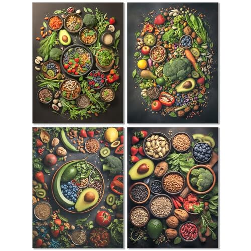 4 Stück Diamond Painting Kinder ab 9 Jahre Obst 60x80cm, Diamond Painting Erwachsene Küche, 5D DIY Mosaikherstellung Basteln Erwachsene Diamant Malerei Stickerei Kits für Wand Dekor Geschenke Z-461T 4 Stück Diamond Painting Kinder ab 9 Jahre Obst 60x80cm, Diamond Painting Erwachsene Küche, 5D DIY Mosaikherstellung Basteln Erwachsene Diamant Malerei Stickerei Kits für Wand Dekor Geschenke Z-461T von cppxinng