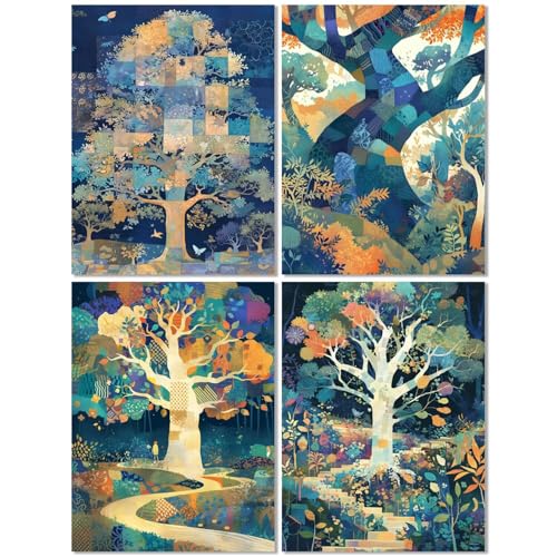 4er Set Diamond Painting Erwachsene Baum 40x50cm, Diamond Painting Kinder Abstrakt, Basteln Mädchen 10 Jahre, Mosaikherstellung Kreativ Set für Erwachsene, Diamant Stickerei Kits für Wand Dekor Z-460T 4er Set Diamond Painting Erwachsene Baum 40x50cm, Diamond Painting Kinder Abstrakt, Basteln Mädchen 10 Jahre, Mosaikherstellung Kreativ Set für Erwachsene, Diamant Stickerei Kits für Wand Dekor Z-460T von cppxinng
