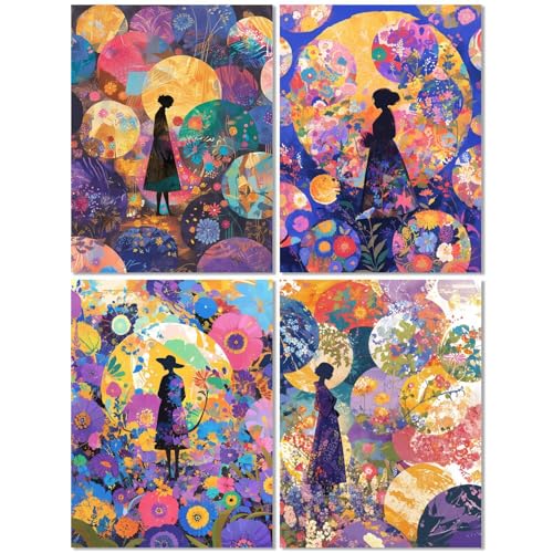 4er Set Diamond Painting Erwachsene Farbe 60x80cm, Diamond Painting Kinder Schönheit, Basteln Mädchen 10 Jahre,Mosaikherstellung Kreativ Set für Erwachsene,Diamant Stickerei Kits für Wand Dekor Z-522T von cppxinng