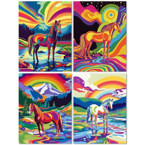 4er Set Diamond Painting Erwachsene Pferd 20x30cm, Diamond Painting Kinder Farbe, DIY Basteln Mädchen 10 Jahre,Mosaikherstellung Kreativ Set für Erwachsene,Diamant Stickerei Kits für Wand Dekor Z-236T 4er Set Diamond Painting Erwachsene Pferd 20x30cm, Diamond Painting Kinder Farbe, DIY Basteln Mädchen 10 Jahre,Mosaikherstellung Kreativ Set für Erwachsene,Diamant Stickerei Kits für Wand Dekor Z-236T von cppxinng