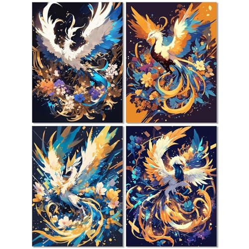 4er Set Diamond Painting Erwachsene Phönix 60x80cm, Diamond Painting Kinder Retro, Basteln Mädchen 10 Jahre, Mosaikherstellung Kreativ Set für Erwachsene, Diamant Stickerei Kits für Wand Dekor Z-426T 4er Set Diamond Painting Erwachsene Phönix 60x80cm, Diamond Painting Kinder Retro, Basteln Mädchen 10 Jahre, Mosaikherstellung Kreativ Set für Erwachsene, Diamant Stickerei Kits für Wand Dekor Z-426T von cppxinng