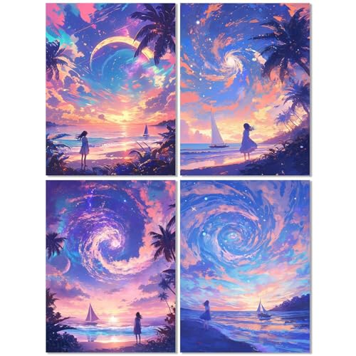 4er Set Diamond Painting Erwachsene Strand 60x70cm, Diamond Painting Kinder Landschaft, DIY Basteln Mädchen 10 Jahre, Mosaikherstellung Kreativ Set für Erwachsene, 5D Diamant Stickerei Kits Z-456T 4er Set Diamond Painting Erwachsene Strand 60x70cm, Diamond Painting Kinder Landschaft, DIY Basteln Mädchen 10 Jahre, Mosaikherstellung Kreativ Set für Erwachsene, 5D Diamant Stickerei Kits Z-456T von cppxinng